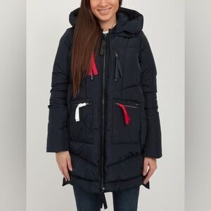 Armani down puffer jacket coat EUR size 42, US S/XS, NWT, navy blue, relaxed fit